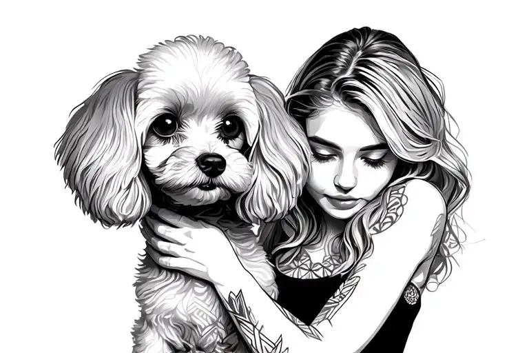 Toy Poodle With Woman Holding