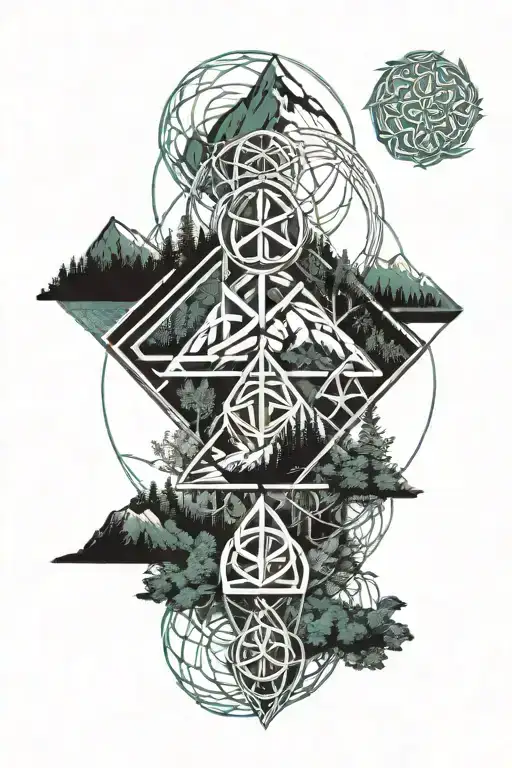 Mountain Forest Celtic Knots Runes