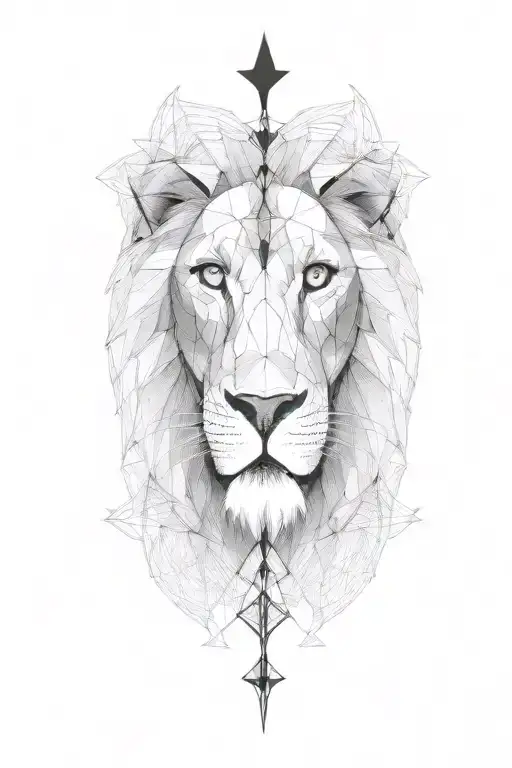 Cross With Lion Inside The Lines