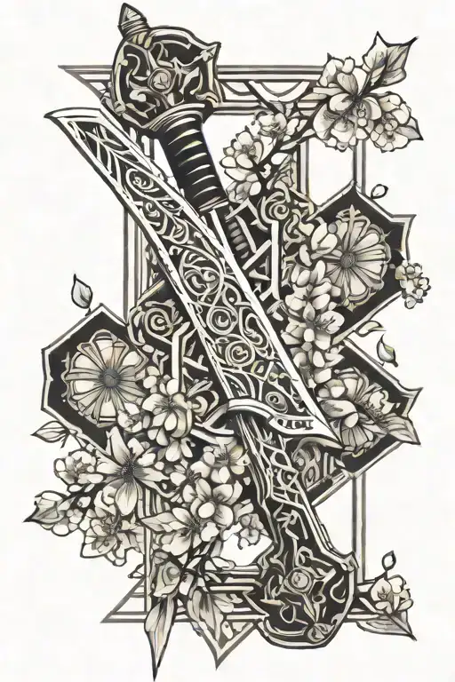 Sword Surrounded By Cherry Blossoms