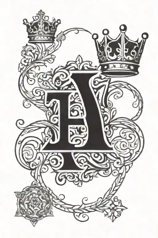 Letter E With Crown Made