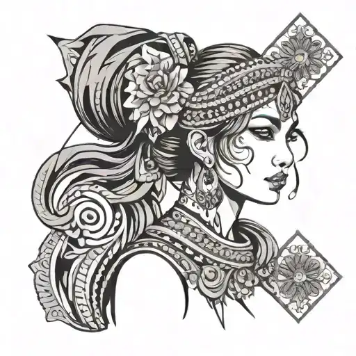 Gypsy Women Black And Grey Neo Japanese