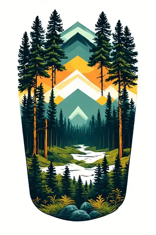 Pine Forest Landscape Around The Knee Cap