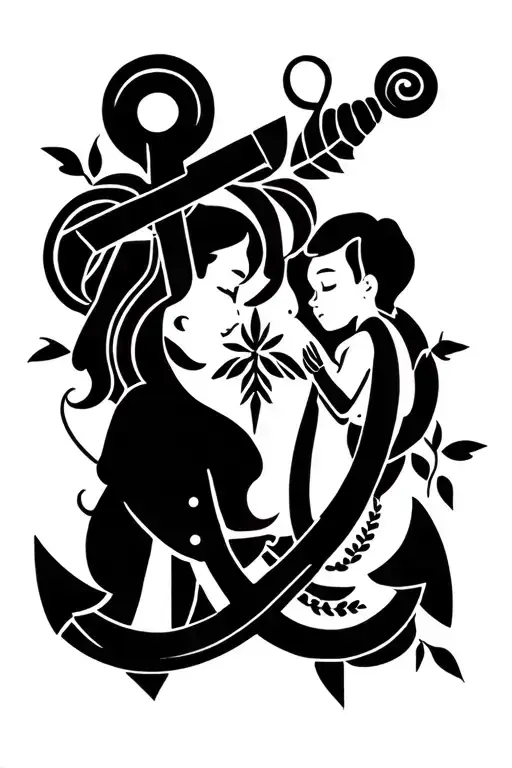 Mom And Son Anchor Intertwined