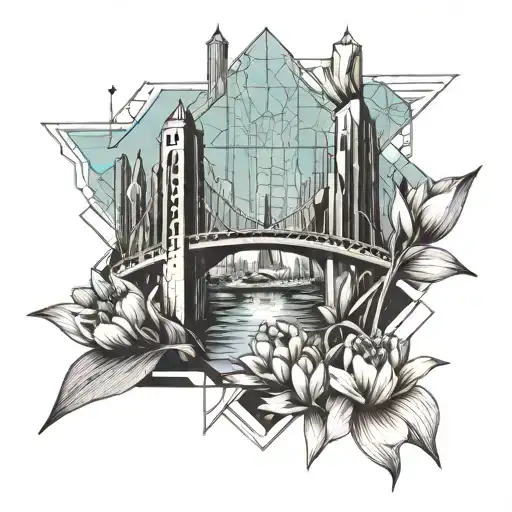 Tulip And Bridge And Water Park