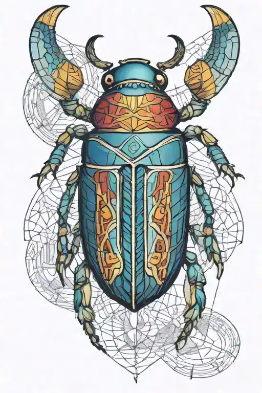 Colored Scarab Beetle