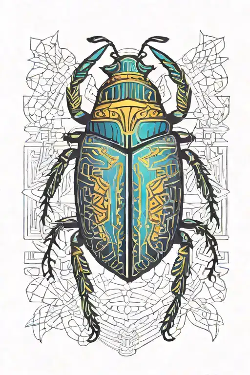 Colored Scarab Beetle