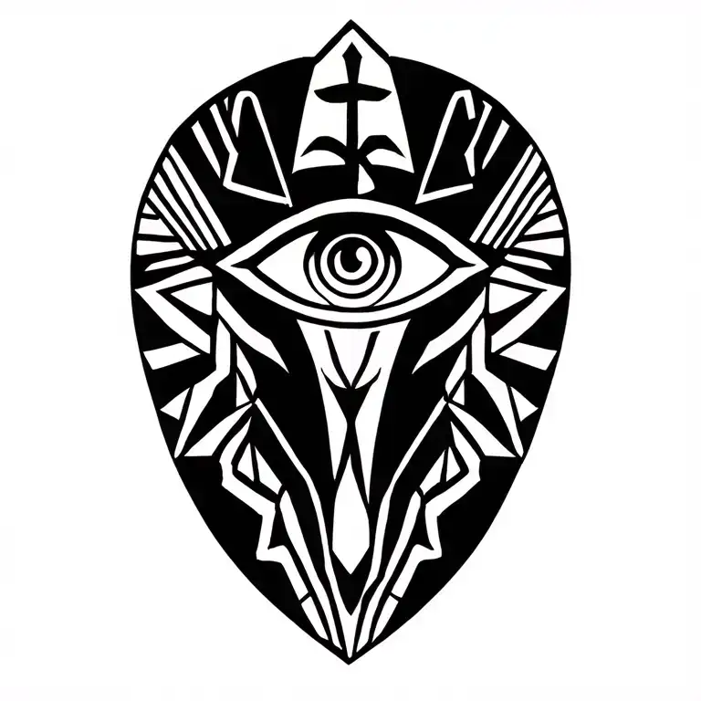 Anubis With Ankh Symbol With Eye Of Horus