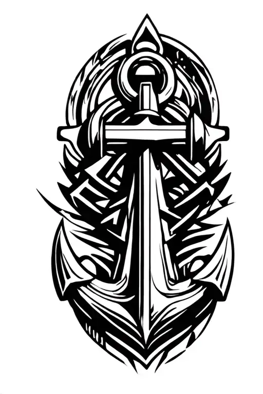 Anchor Combined With Outline