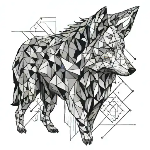 Realistic Modern Geometric Wolf