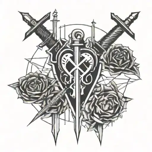 A Sword And A Syringe With A Human Heart