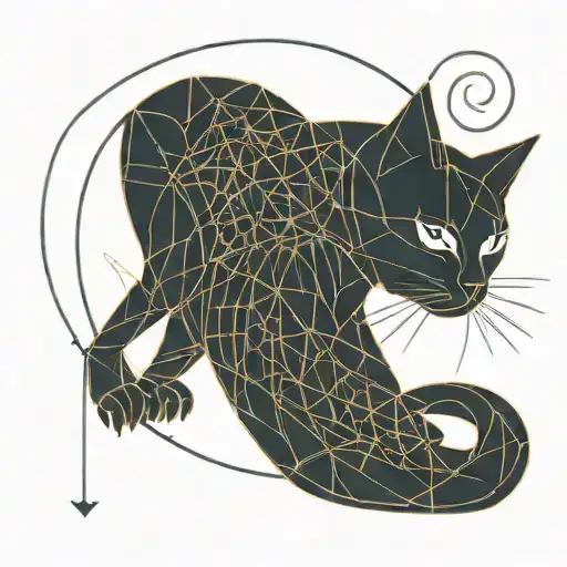 Minimalist Moon Cat Sitting