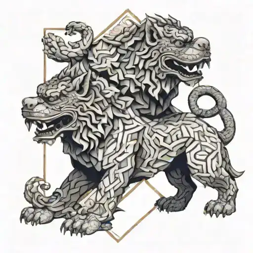 Two Foo Dogs Standing Guard