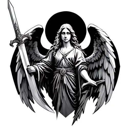Angel Holding A Sword