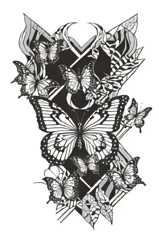 Butterfly With Tiger Pattern Incorporating Elements