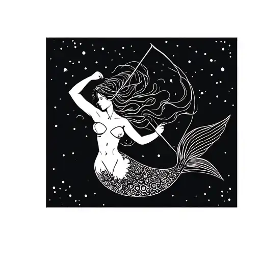 Mermaid Drawing A Longbow