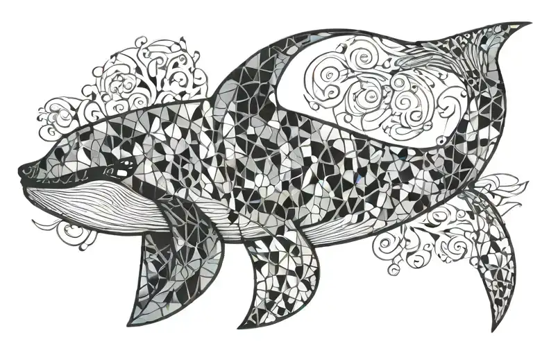 Glass Whale No Tale Free Hand