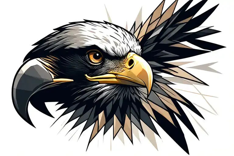 Bald Eagle Head Facing Left In Color