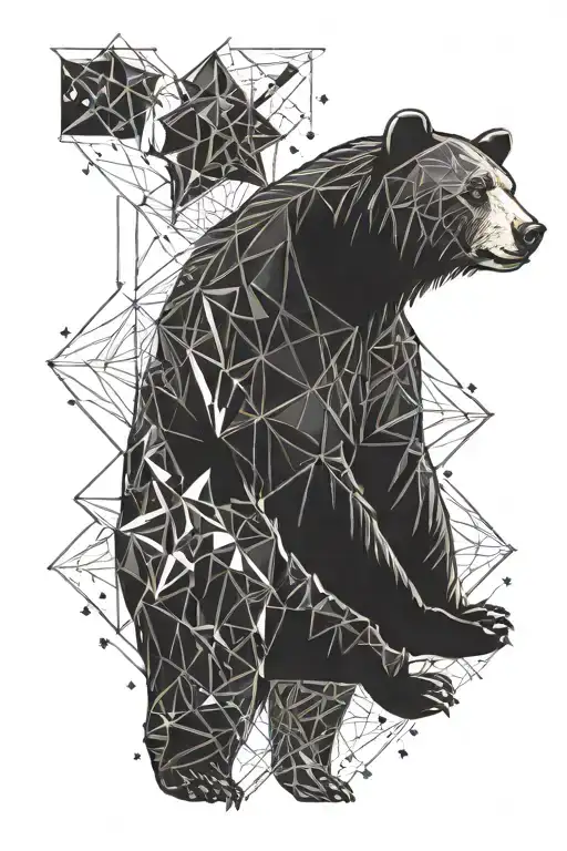 Bear And Stars Representing Strength