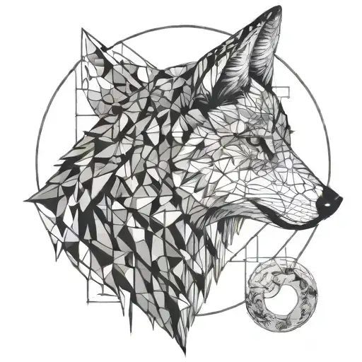 Wolf And Moon Merging Together