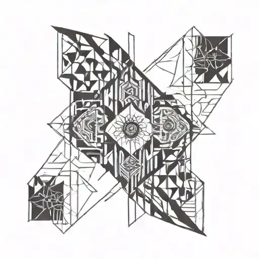Minimalist Leg Tattoo Design Combining Elements