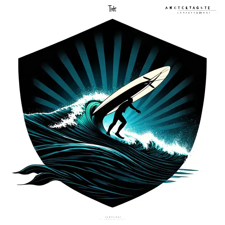 Surfer Riding A Wave