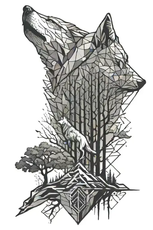 Wolf And Tree
