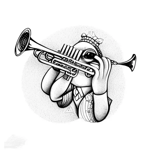 Funky Frog Playing Trumpet