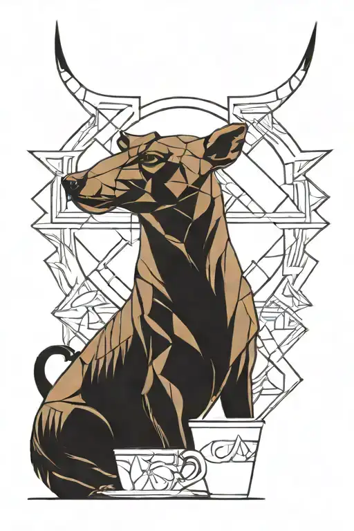 Comic Animal Drinking Coffee