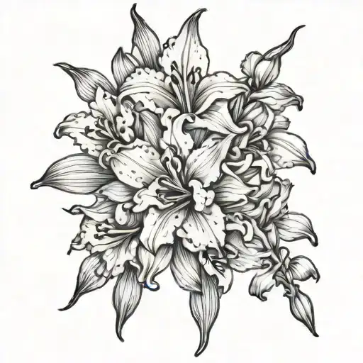 Gladioli Flowers Intertwined