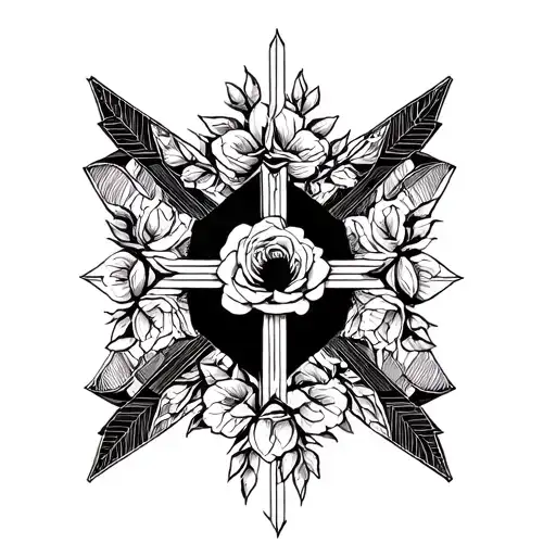 A Cross With Roses