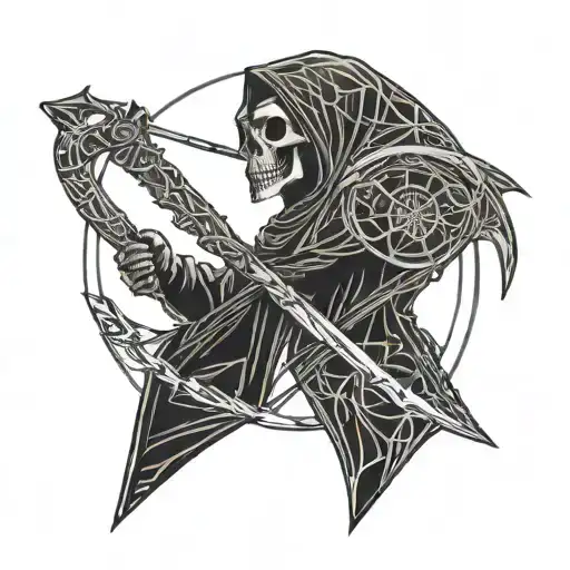 Reaper's Scythe And A Syringe Filled