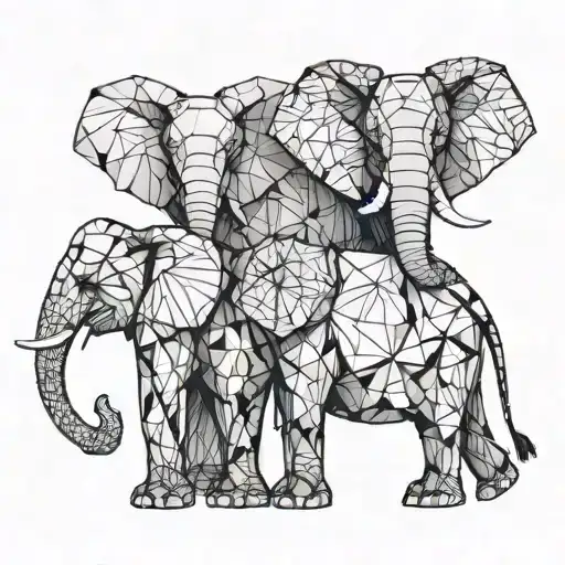 Elephants Holding Trunks With Scrat Leading The Way