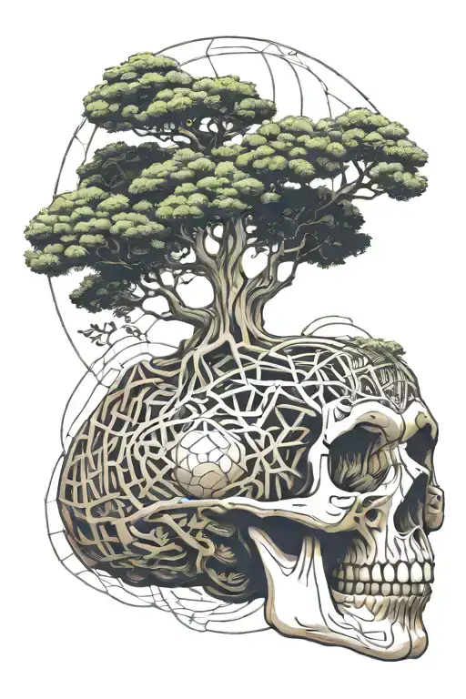 Bonsai Growing Out Of Skull