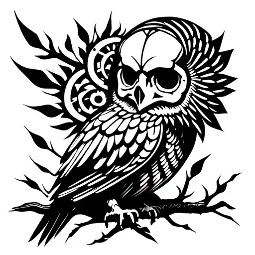 Skull And Owl