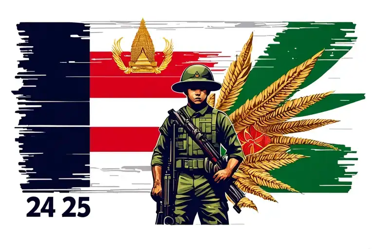 Soldier And With Day 24 July 2025 And With Cambodia Flag