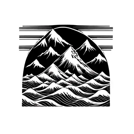 Mountain With Sea Waves