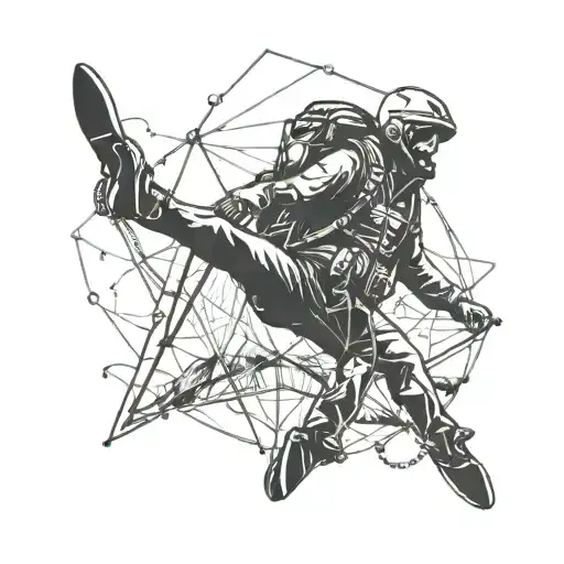 Paragliding Guy And Hiking