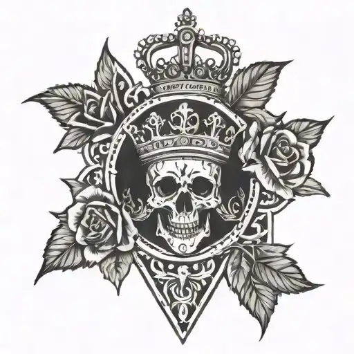 Cross Crown And Roses