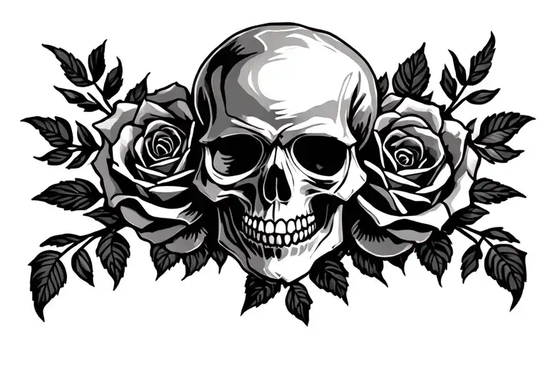 Skull And Crossbones Roses Mandala Design Incorporating