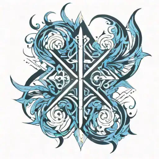 Blue Flame And Cross Mark
