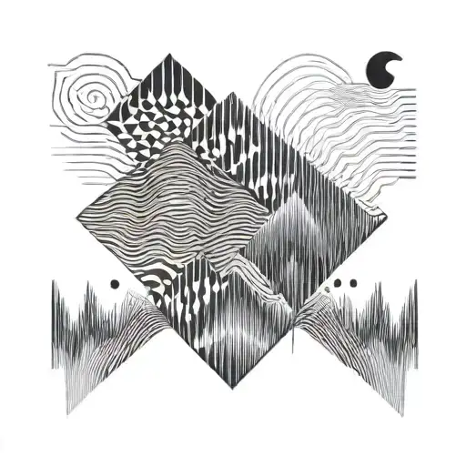 An Abstract Representation Of Sound Waves In A Geometric Pattern