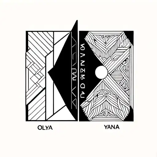 Paired Tattoos With The Names Olya And Yana