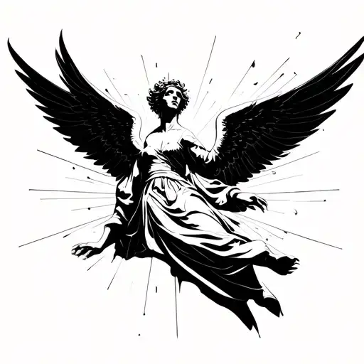 A Falling Angel Trying To Reach Out From Hand