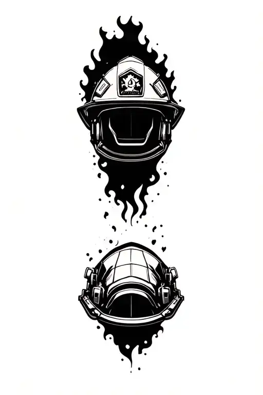 Firefighter Helmet Engulfed