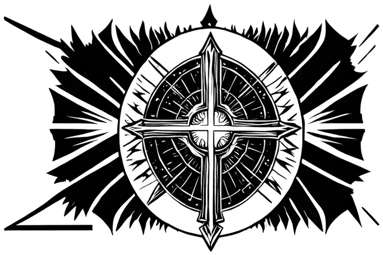 St Michael Shield Cross Royalty