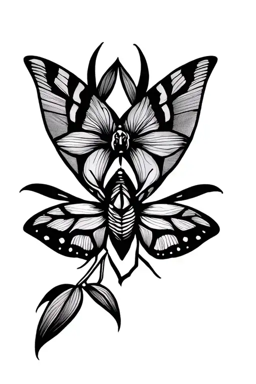 Orchid Sacred Geometry Moth