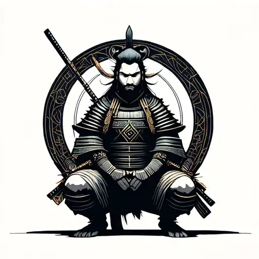Samurai Kneeling