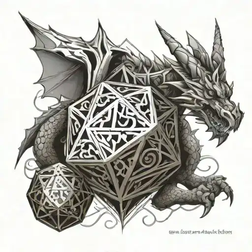 Dragon And D20 Dice