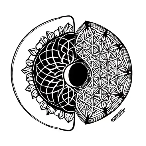 Ying Yang Flower Of Life